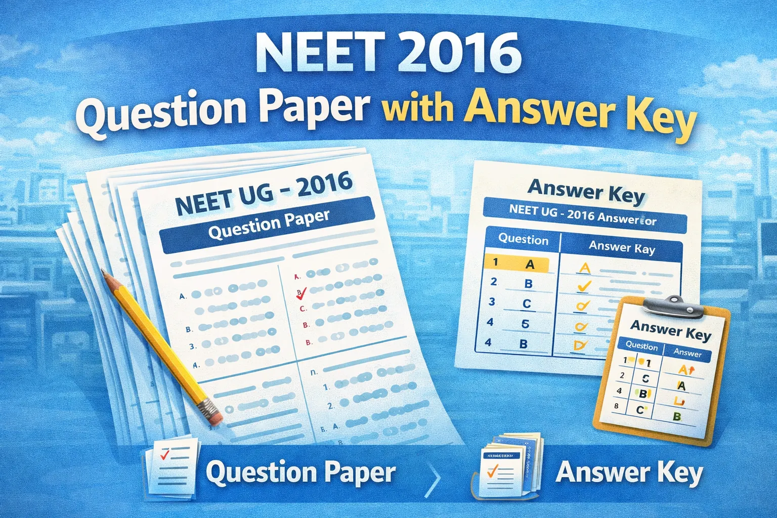 NEET 2016 Question Paper with Answer Key